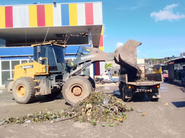 Alcaldía del DN interviene mercado de Villas Agrícolas con gran operativo de limpieza