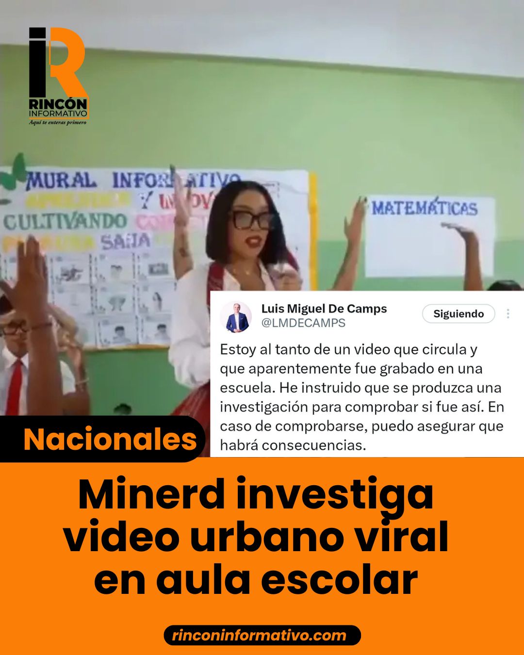 Minerd investiga video urbano viral en aula escolar