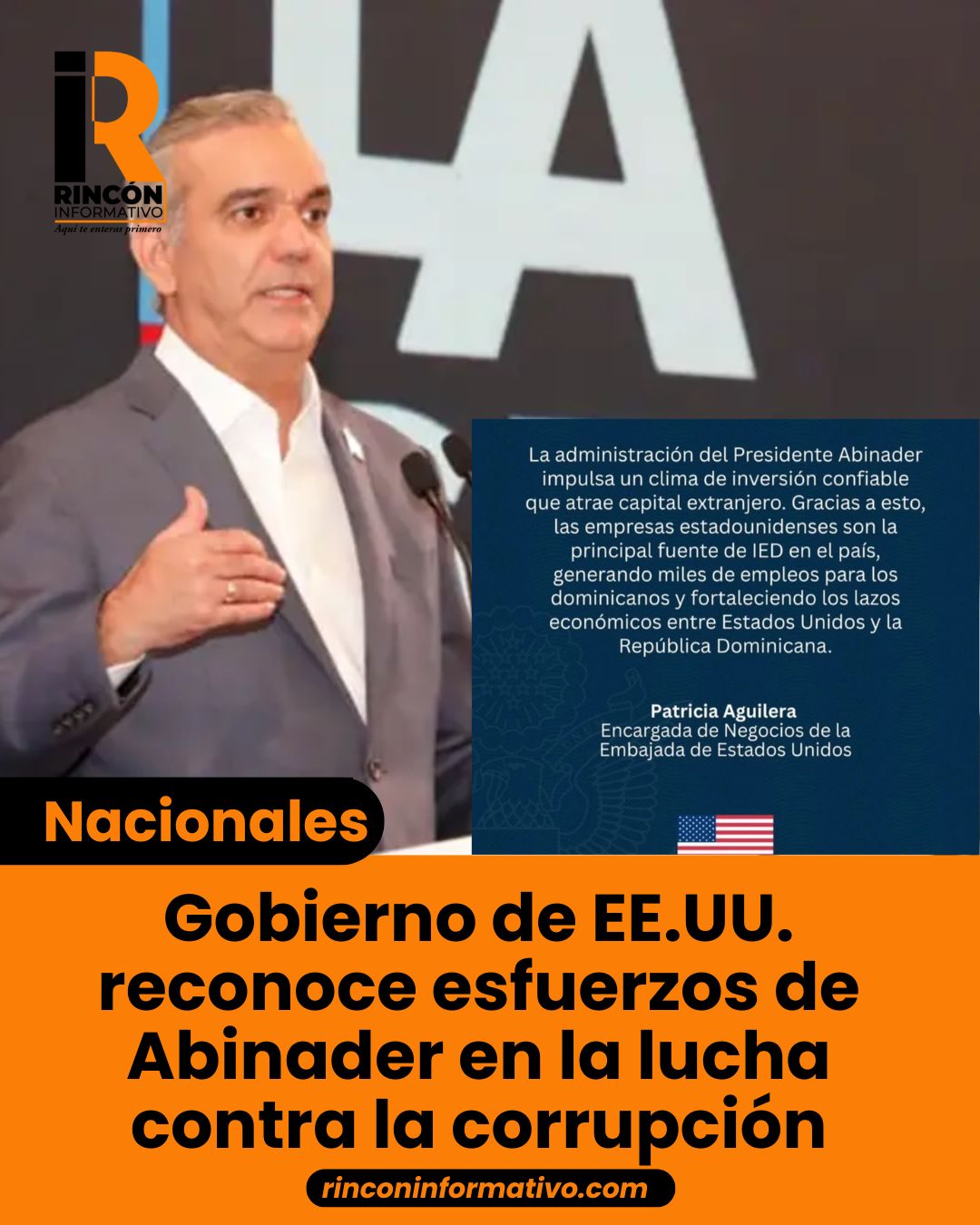 Gobierno de EE.UU. reconoce esfuerzos de Abinader en la lucha contra la corrupción