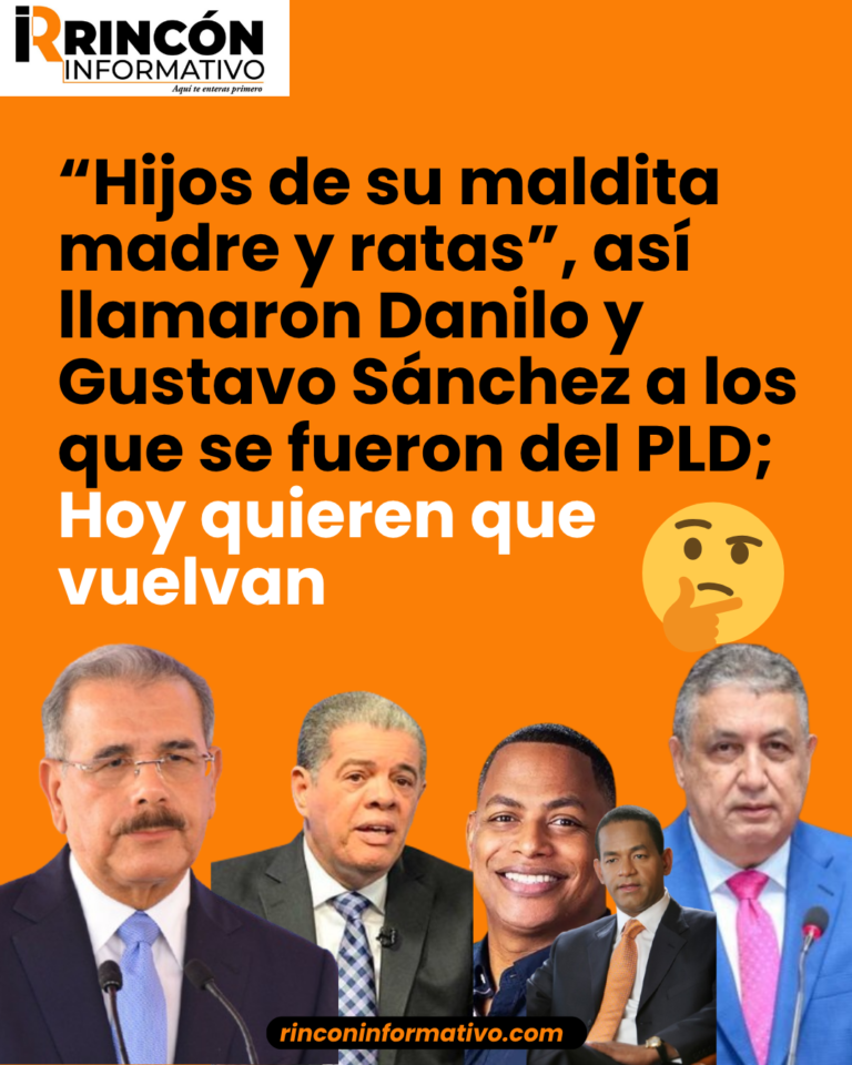 “Hijos de su maldita madre y ratas”, así llamaron Danilo y Gustavo Sánchez a los que se fueron del PLD; hoy quieren que vuelvan